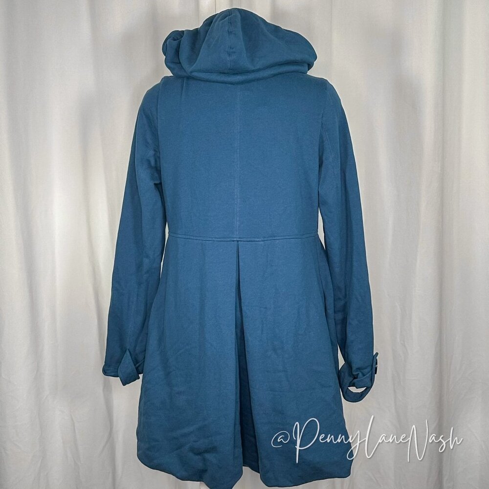 NWT BCBGeneration 3 Buttons Hooded Terry Cloth Coat Teal - Picture 11 of 13